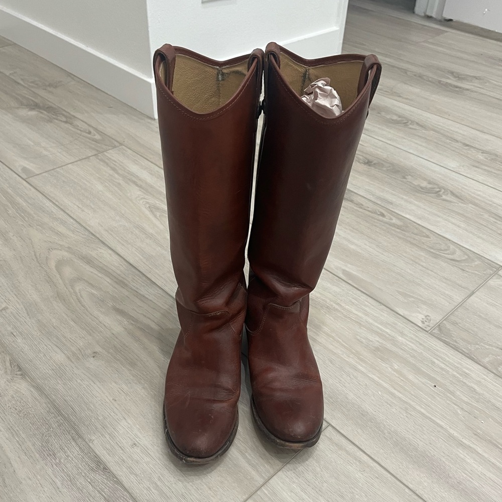 Frye Melissa Button Mahogany - 7.5